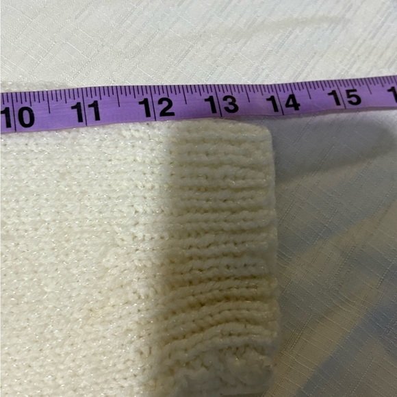 Vintage White and Purple Ribbed Knit Sweater V-Neck - Picture 7 of 8